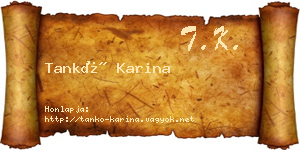 Tankó Karina névjegykártya